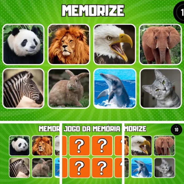 Quiz - Jogo da Memória Animais